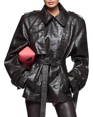 The Attico Leather Jacket - Black