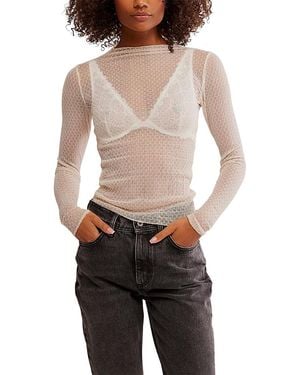 Free People Minding My Business Mesh Top - Black