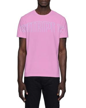 Purple Brand Slim Fit Short Sleeve Half Logo Tee - Purple