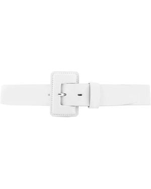 VAINCOURT La Petite Merveilleuse Leather Buckle Belt - White