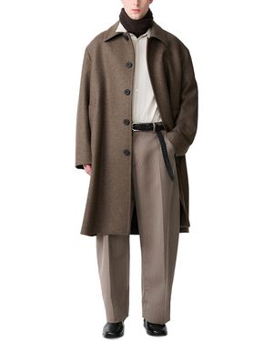 Studio Nicholson Wool Blend Oversized Overcoat - Brown