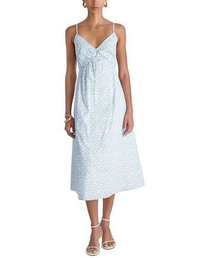 French Connection Rhodes Poplin Stacey Fleur Midi Dress - Blue