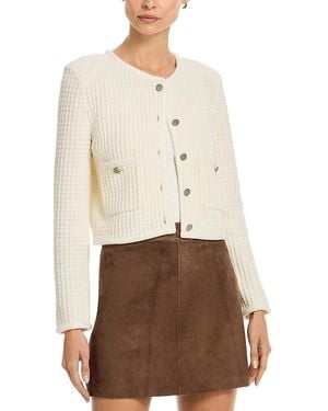MILLY Sade Textured Cardigan Jacket - Natural