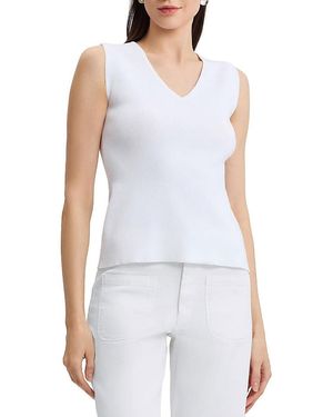 Ming Wang V-Neck Soft Knit Tank - White