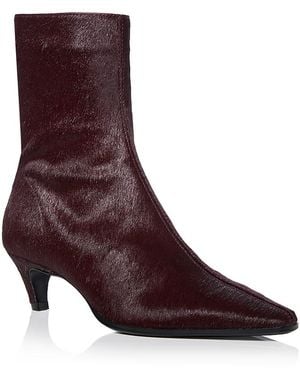 Aqua Kartr Zip Up Ankle Boots - Purple
