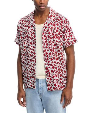 Coney Island Picnic Printed Regular Fit Camp Shirt - Red