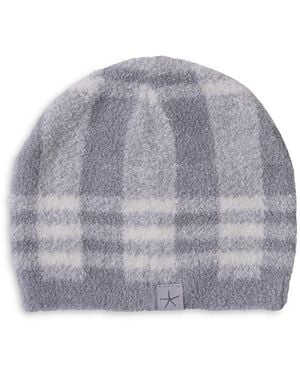 Barefoot Dreams Cozychic Lite Plaid Beanie - Gray