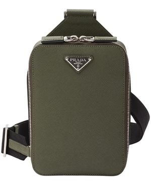 Prada Brique Saffiano Leather Bag - Green