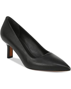 Vince Paris Leather Pointed Toe Pumps - Black