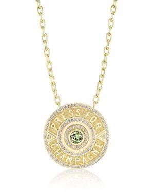 Harwell Godfrey 18K Press For Champagne Tourmaline & Diamond Button Pendant Necklace, 16-18 - Metallic