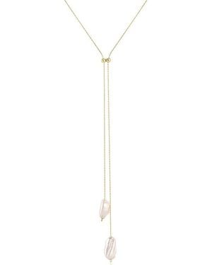 SET & STONES Elliatt Pearl Lariat Necklace - White