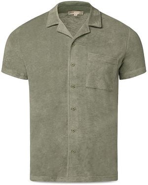 Onia Towel Terry Regular Fit Button Down Camp Shirt - Green