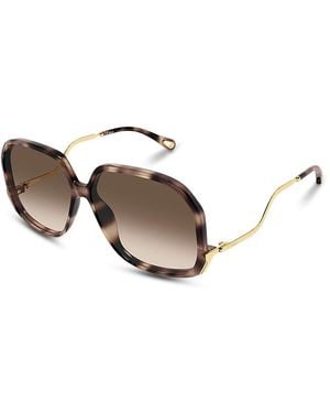 Chloé Square Sunglasses, 60Mm - Natural
