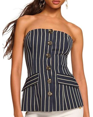 Ramy Brook Tiffany Striped Strapless Top - Black