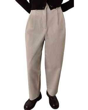 Whistles Petites Bethany Barrel Leg Pants - Grey