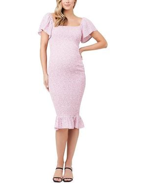 Ripe Maternity Selma Shirred Bodycon Dress - Pink