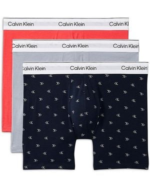 Calvin Klein Icon Cotton Stretch Boxer Briefs, Pack Of 3 - Blue