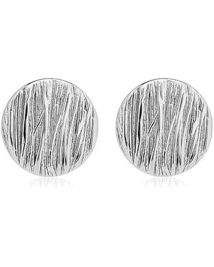 Oradina Sterling Linen Button Earrings - Gray