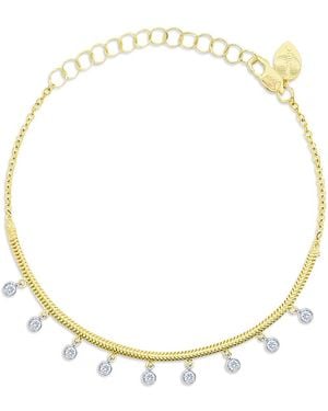 Meira T Diamond Dangle Snake Link Bracelet - Metallic
