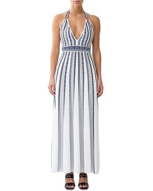 CAMILLA Halter Neck Knit Maxi Dress - White