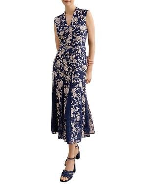 Hobbs Quin Embroidered Dress - Blue