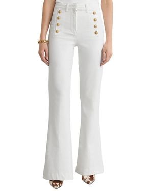 Reiss Athena High Rise Flared Jeans - White