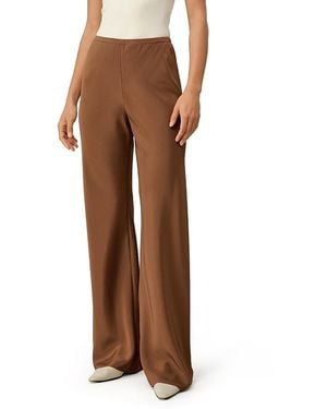 LILYSILK Bias Cut Straight Leg Silk Pants - Brown