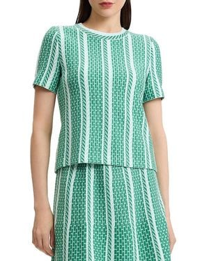 Ming Wang Roadmap Pattern Soft Knit Top - Green