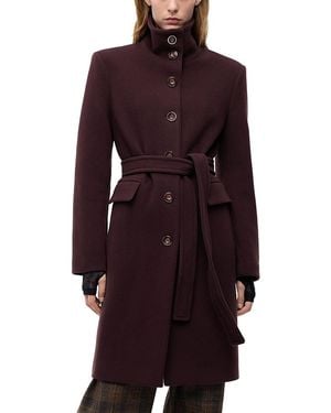 Pinko Citiso Wool Blend Double Cloth Coat - Purple