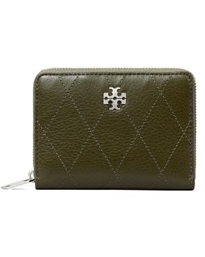 Tory Burch Charlie Quilted Small Leather Wallet - Green