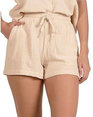Elan Textured Swim Cover-Up Shorts - Natural