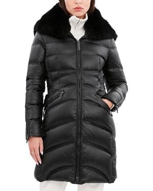 Dawn Levy Cloe Shearling Hooded Quilted Coat - Black