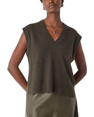 Whistles Wool V Neck Tank - Brown