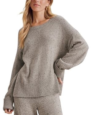 Splendid Haven Cotton Blend Tweedy Crew Sweater - Gray