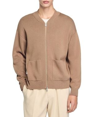 Sandro Teddy Knit Jacket - Natural