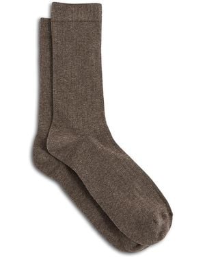 Reiss Felicia Ribbed Cotton Socks - Brown