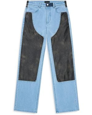 RTA Eliott Straight Fit Two Tone Combo Jeans - Blue