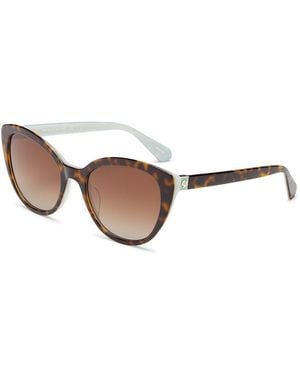 Kate Spade Polarized Cat Eye Sunglasses, 55Mm - White