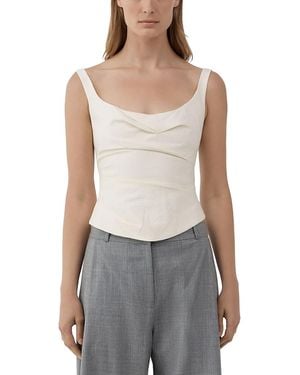 St. Agni Silk Blend Draped Top - Gray