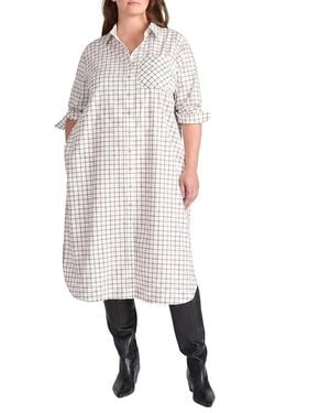 UNIVERSAL STANDARD Plus Odeon Stretch Poplin Shirtdress - White