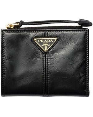 Prada Small Leather Wallet - Black