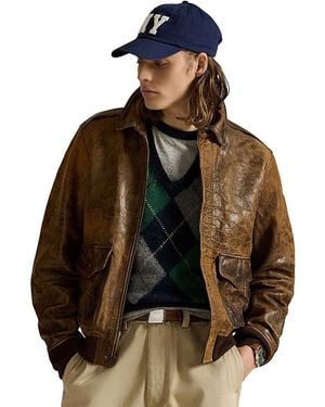 Polo Ralph Lauren Leather Flight Jacket - Brown