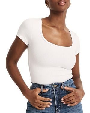 KNIX Sculpt Ribbed Scoop Tee - White