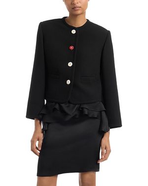 LIBEROWE Cora Wool Flower Button Jacket - Black