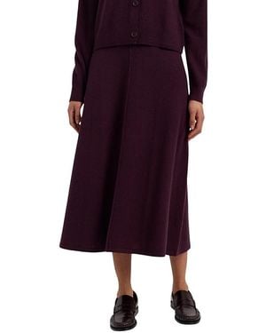 Chinti & Parker Wool Cashmere Midi Skirt - Purple