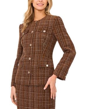 Ted Baker Brinley Tweed Crewneck Jacket - Brown