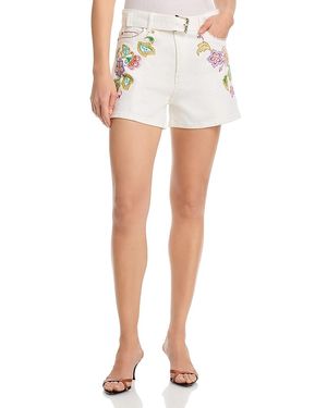 Cinq À Sept Jardin Boheme Belted Shorts - White