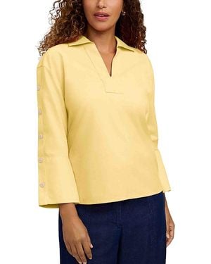 Foxcroft Lainey Poplin Top - Yellow
