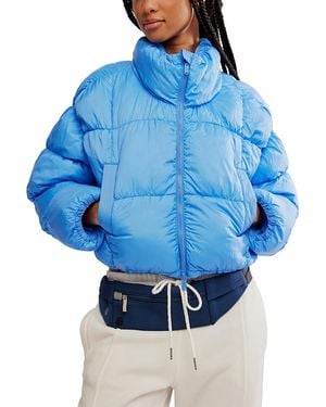 Free People A Bubble Puffer Coat - Blue