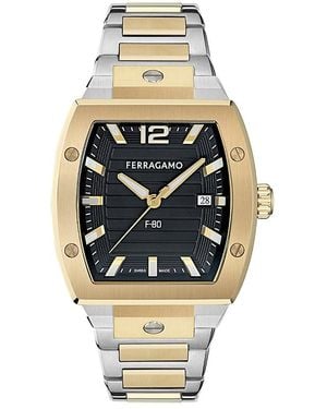 Ferragamo F-80 Tonneau Watch, 42 X 41.8Mm - Metallic